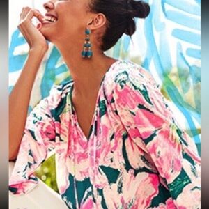 NWT Lilly Pulitzer WILLA Top Tidal Wave Ret. 128.00 Gorgeous Blouse
